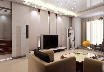 石膏板做電視墻怎么做，石膏板電視墻簡單造型（效果圖）